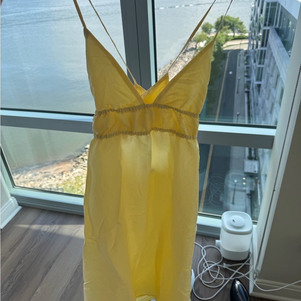 Zara Yellow Spaghetti Strap Dress